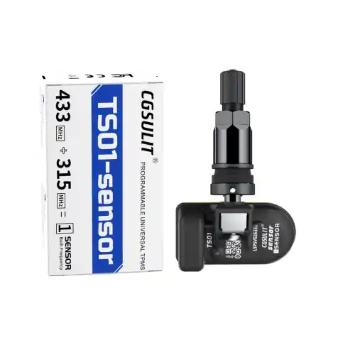 Rabat Uniwersalny czujnik TPMS TS01 z zaworem aluminiowym czarnym ??433 MHz / 315 MHz BLACK