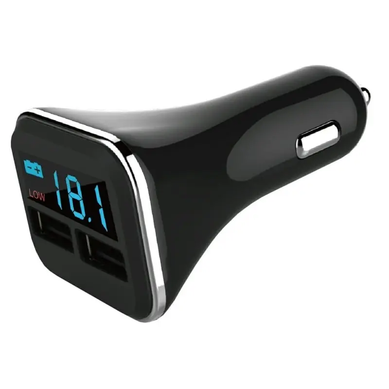 Premium Woltomierz 12/24 ładowarka 2 x USB, 4,2A sygnalizacja niskiego napięcia.