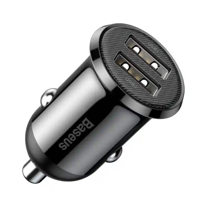 Wyjątkowa oferta Ładowarka samochodowa 2x USB 4,8 A czarna Baseus