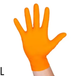 Oferta Rękawice Nitrylowe GRIP ProMates Pomara艅czowe Rozmiar L Wytrzymałe Ochronne do Mechaniki, Warsztatu, Wulkanizacji, i 呕ywnoóci