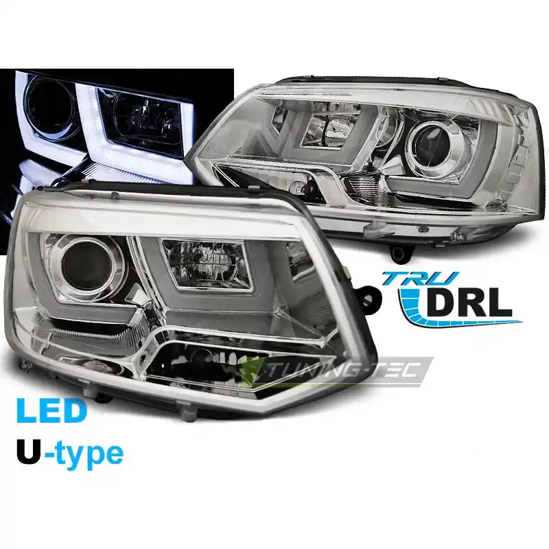 Darmowa dostawa Lampy przednie U-Type Chrome Volkswagen VW T5 FL