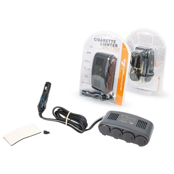 Wyprzedaż Poczwórne gniazdo zapalniczki samochodowej z USB 12V HEAVY DUTY - NOWOŚĆ
