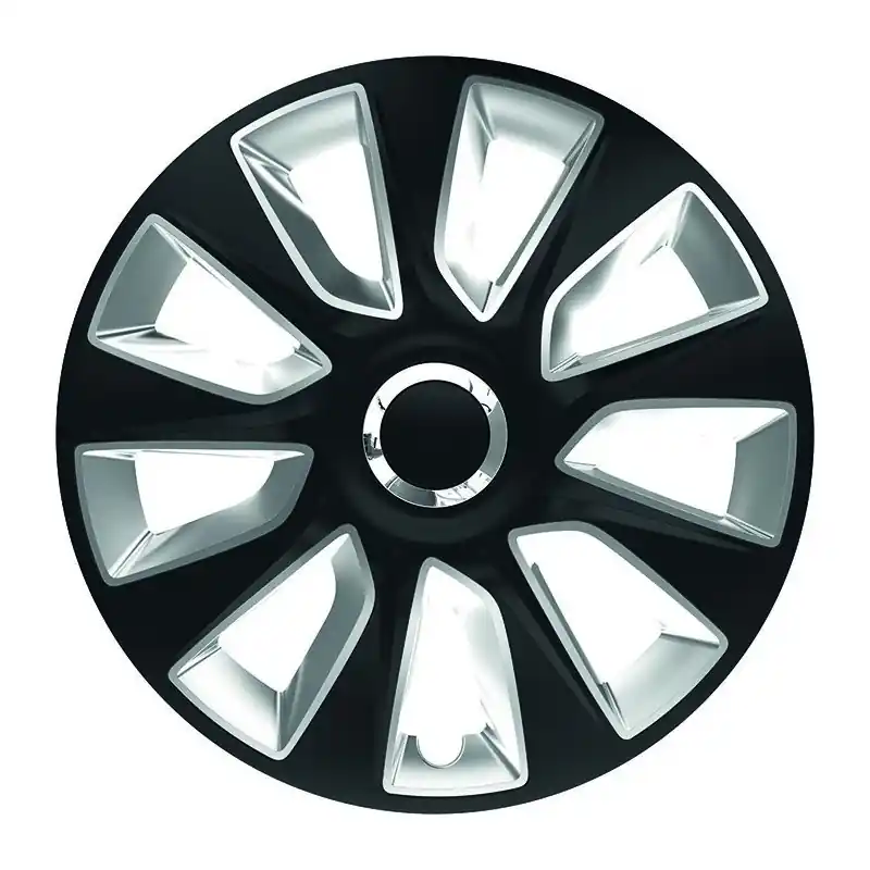 Niska cena STRATOS RC 15" - Kołpak bicolour czarno-srebrny z ringiem chrom - 1 szt.