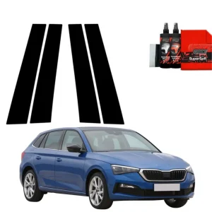 Sprawdź teraz 4w1 Czarna folia na słupki do Skoda Scala (2019-2023)