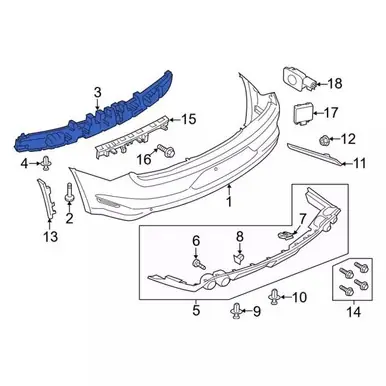 Bumper Impact Absorber Rear Niska cena