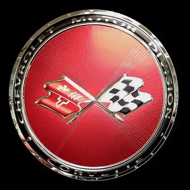 Wybór klientów Dekoracja ścienna - Corvette C3 - średnica 56 cm - czerwony/czarny/chrom